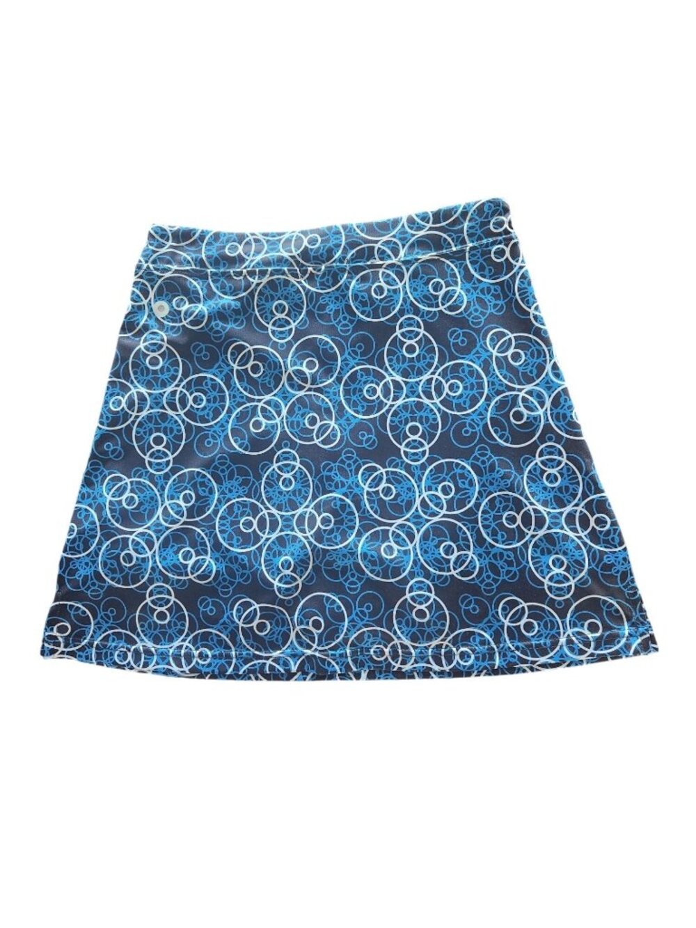 Ekouaer Womens Blue & White Geometric Print Skirt XS